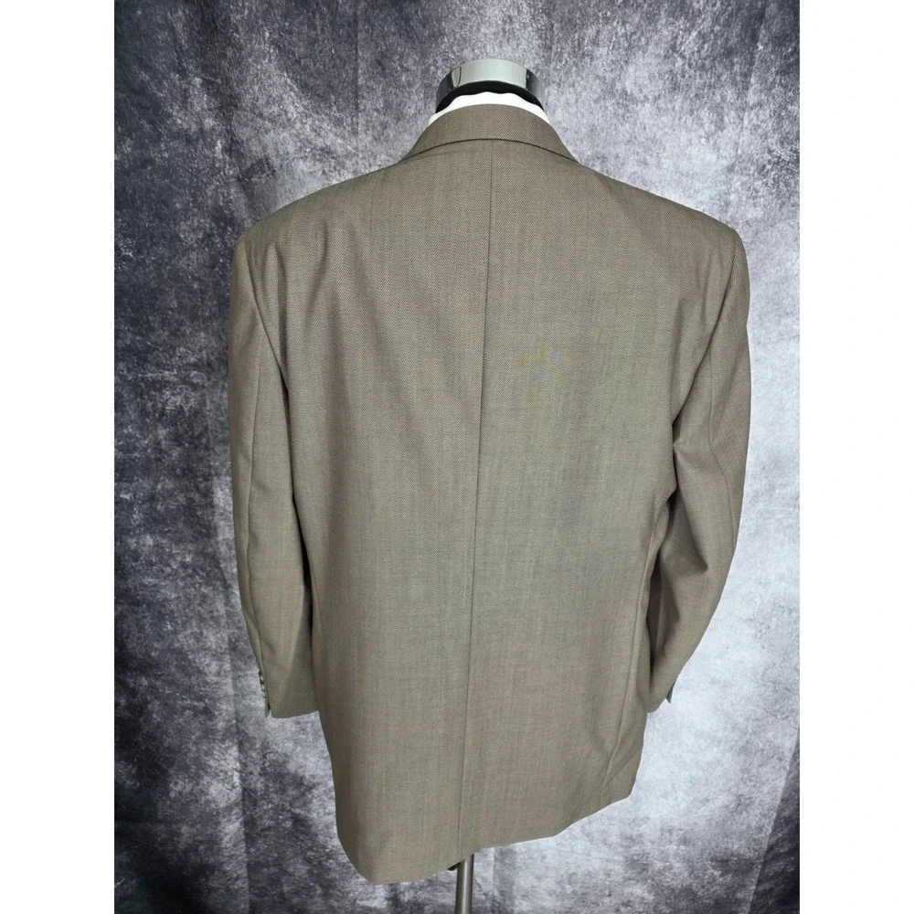 Paul Dione 2 Piece Suit Mens 43R Brown Wool Blazer Jacket 36x30 Pants Cuffed‎ *